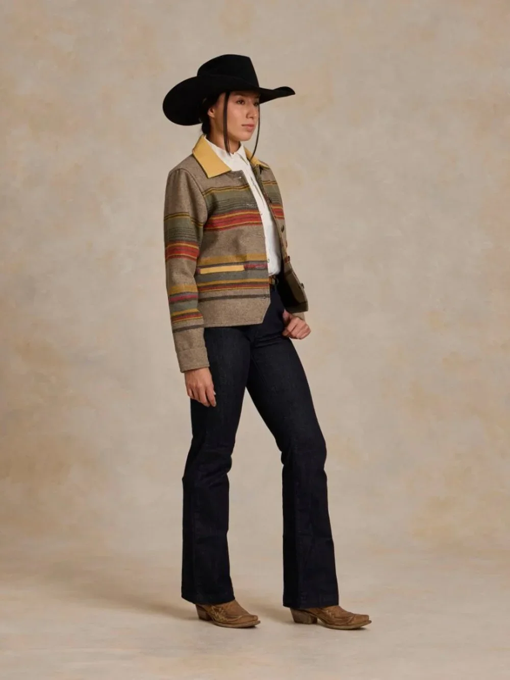 Schaefer Outfitter Women's Las Cruces Jacket With Leather Collar, Size Small